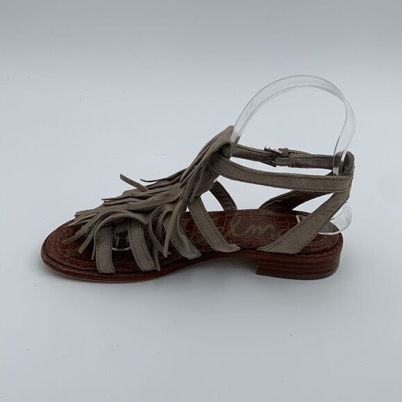 Sam Edelman fringe tan leather buckle sandals woman’s size 5 - Picture 5 of 10